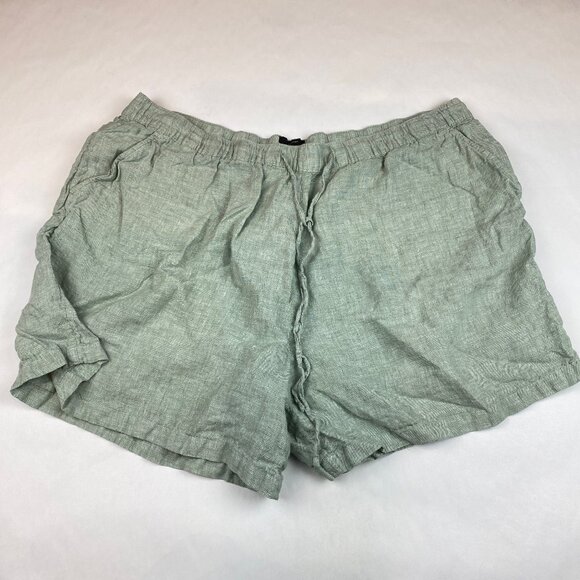 Tahari 100% Linen Shorts Women's Size 3X Sage Green - Picture 1 of 11